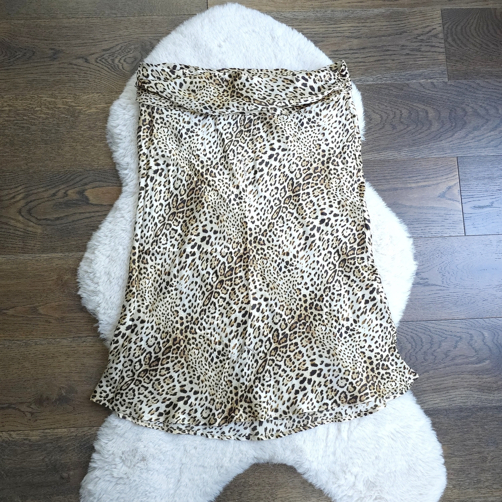 Deadstock Roberto Cavalli Class SS2004 Cheetah Office Siren Slip Silk Skirt - Picture 8 of 8